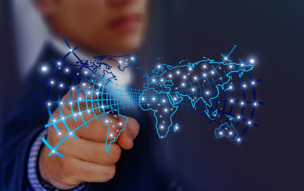 世界中にネットワークが広がっている様子